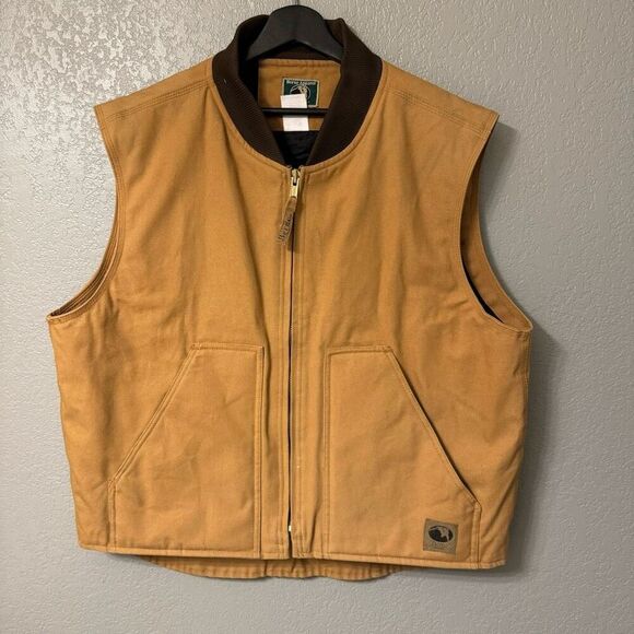 Berne Chore Vest Mens Extra Large Brown Duck Canvas Work Wear Chore Quilted Lini - Picture 1 of 12